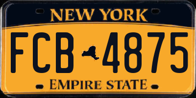 NY license plate FCB4875