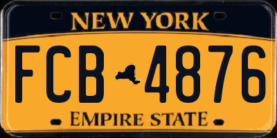 NY license plate FCB4876