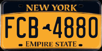 NY license plate FCB4880