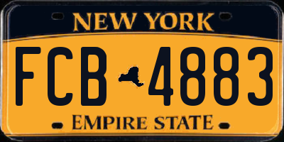 NY license plate FCB4883