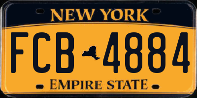 NY license plate FCB4884
