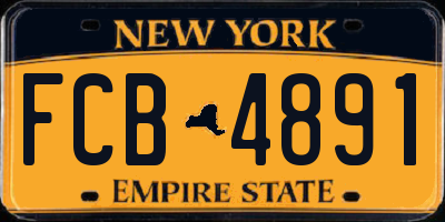 NY license plate FCB4891