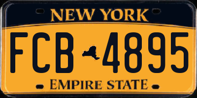 NY license plate FCB4895