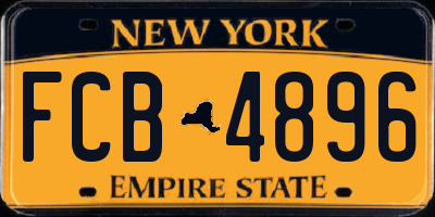 NY license plate FCB4896