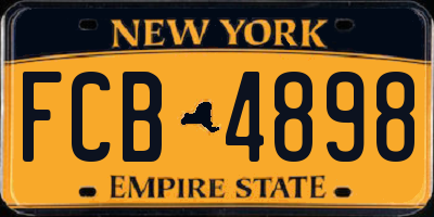 NY license plate FCB4898