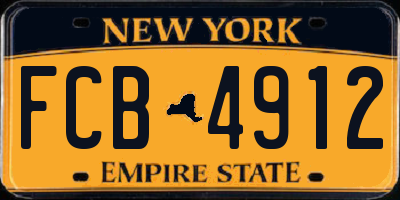 NY license plate FCB4912