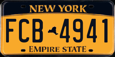 NY license plate FCB4941