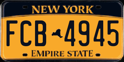 NY license plate FCB4945