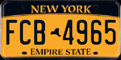 NY license plate FCB4965