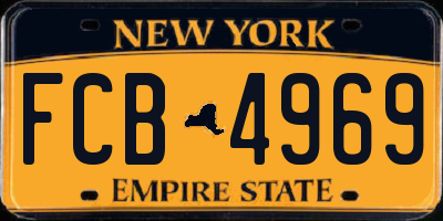 NY license plate FCB4969
