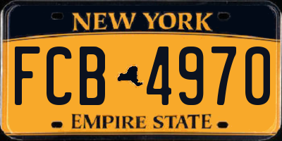 NY license plate FCB4970
