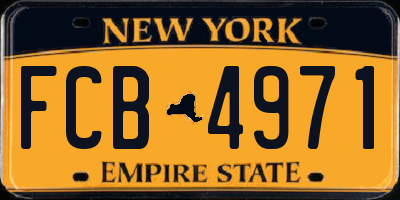 NY license plate FCB4971