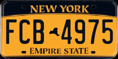 NY license plate FCB4975