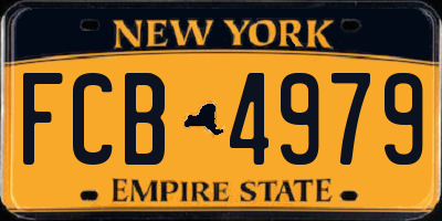 NY license plate FCB4979