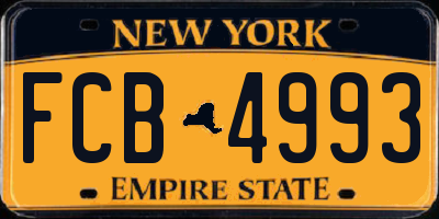 NY license plate FCB4993