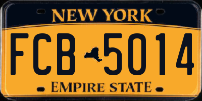 NY license plate FCB5014