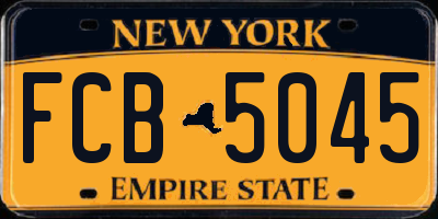 NY license plate FCB5045