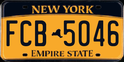 NY license plate FCB5046