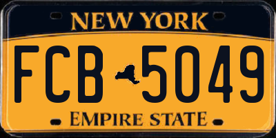 NY license plate FCB5049