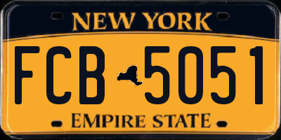 NY license plate FCB5051