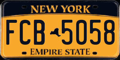 NY license plate FCB5058