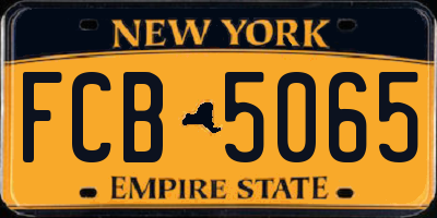 NY license plate FCB5065