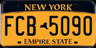 NY license plate FCB5090