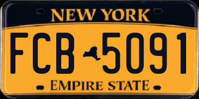NY license plate FCB5091