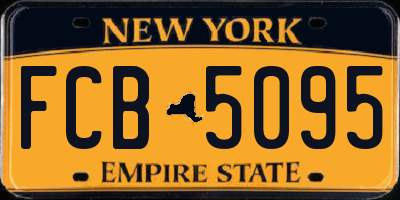NY license plate FCB5095