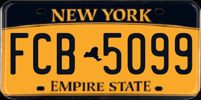 NY license plate FCB5099