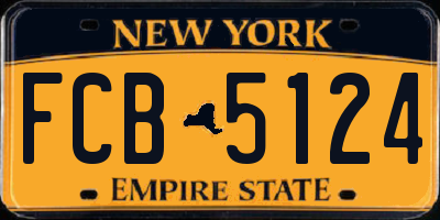 NY license plate FCB5124