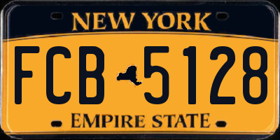 NY license plate FCB5128