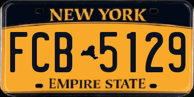 NY license plate FCB5129