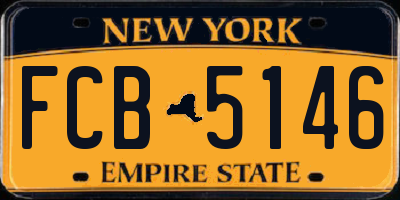 NY license plate FCB5146