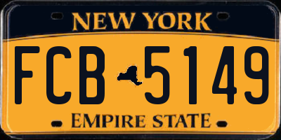 NY license plate FCB5149