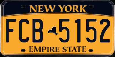 NY license plate FCB5152