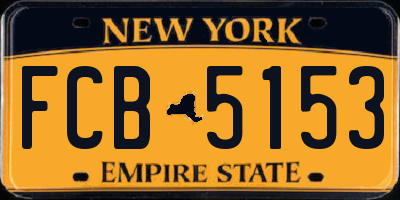 NY license plate FCB5153