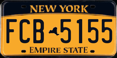 NY license plate FCB5155