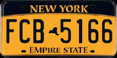 NY license plate FCB5166