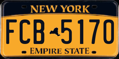 NY license plate FCB5170