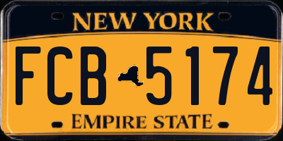 NY license plate FCB5174