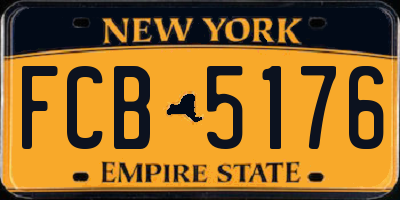 NY license plate FCB5176