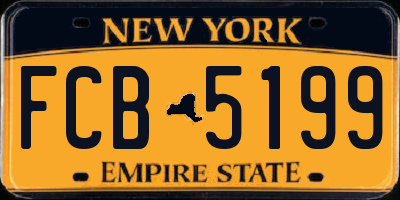 NY license plate FCB5199
