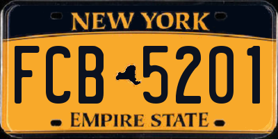 NY license plate FCB5201