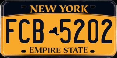 NY license plate FCB5202