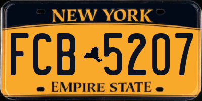 NY license plate FCB5207