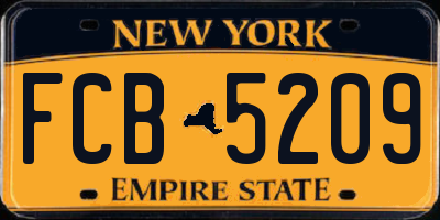 NY license plate FCB5209