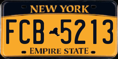 NY license plate FCB5213