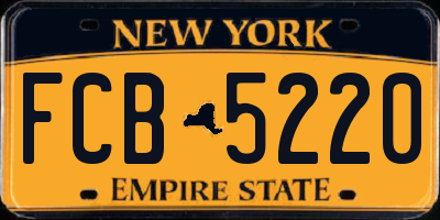 NY license plate FCB5220
