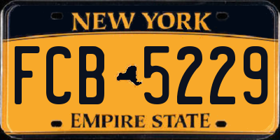 NY license plate FCB5229